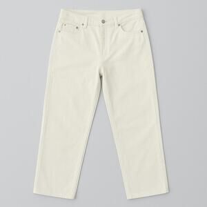 BRAND NEW! EILEEN FISHER COTTON VELVETEEN STRAIGHT LEG JEANS Beige SIZE 12